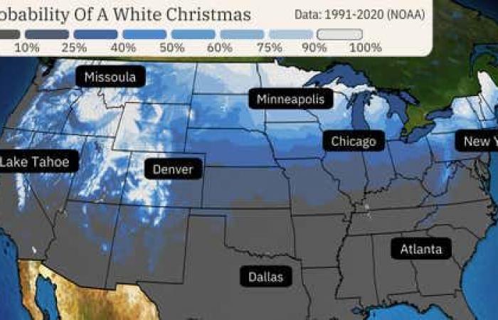 Prévisions de Noël blanc 2024 | Météo.com