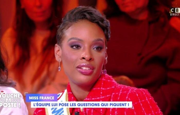 Miss France reveals her type of man on the set of Touche pas à mon poste