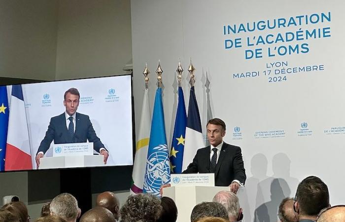 Emmanuel Macron inaugure l’Académie de l’OMS à Lyon