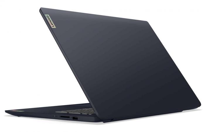 Promo 529 € Lenovo IdeaPad 3 17ALC6 (82KV00L0FR), PC portable Bleu 17″ pas cher, confortable fin et léger évolutif avec 12 Go de RAM et AMD Ryzen 7 Octo Core