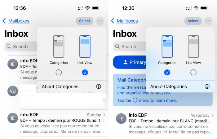 comment activer la nouvelle interface Mail sur iPhone