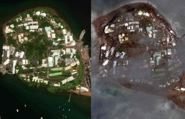 des images satellite avant et après montrent à quel point l’île a été dévastée