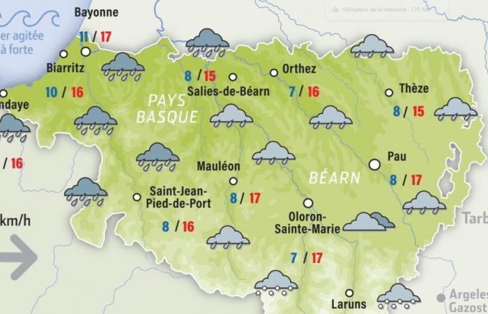 Prévisions météo pour ce jeudi 19 décembre à Pau, en Béarn et au Pays Basque : pluie et neige !