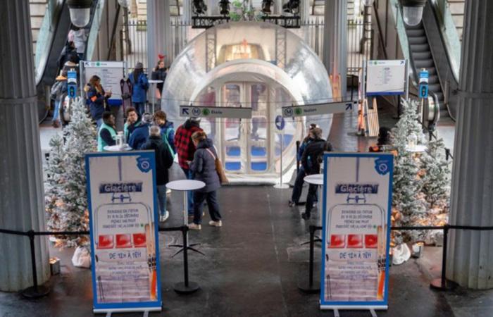 A Paris, la station de métro Glacière transformée (provisoirement) en station de sports d’hiver