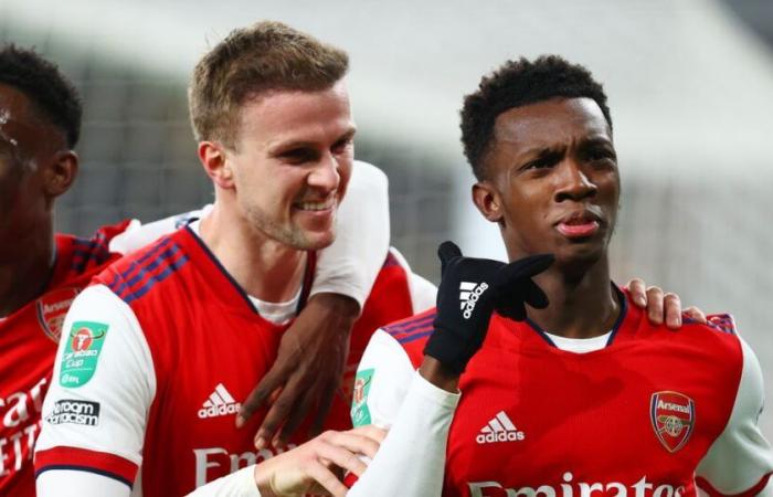 La dernière fois qu’Arsenal était en quarts de finale de l’EFL, Eddie Nketiah a marqué un triplé