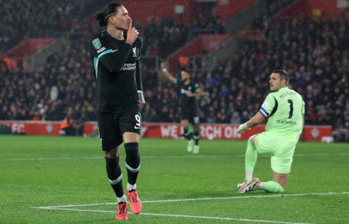 Darwin Nunez marque pour Liverpool contre Southampton