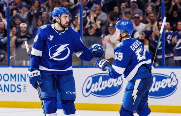 Jake Guentzel a marqué un but dans un 7e match consécutif et le Lightning a battu Columbus