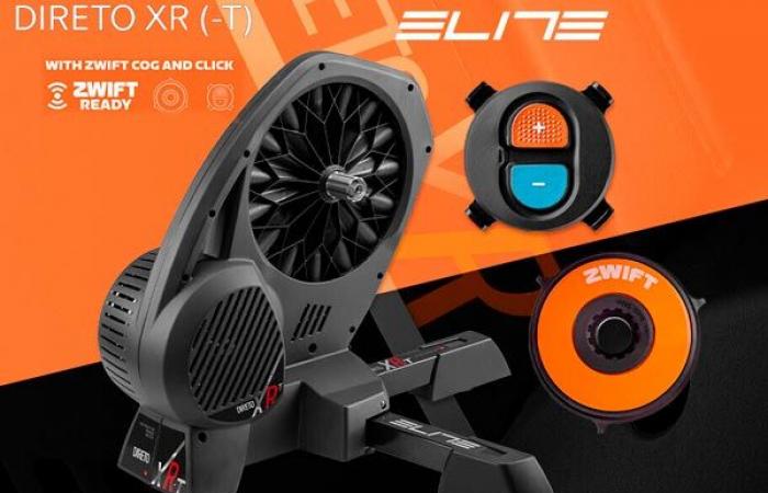 Tous les home trainers Elite Direto XR (-T) sont compatibles avec Zwift Cog & click