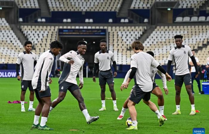 séance d’entraînement avant le match final de la Coupe Intercontinentale de la FIFA