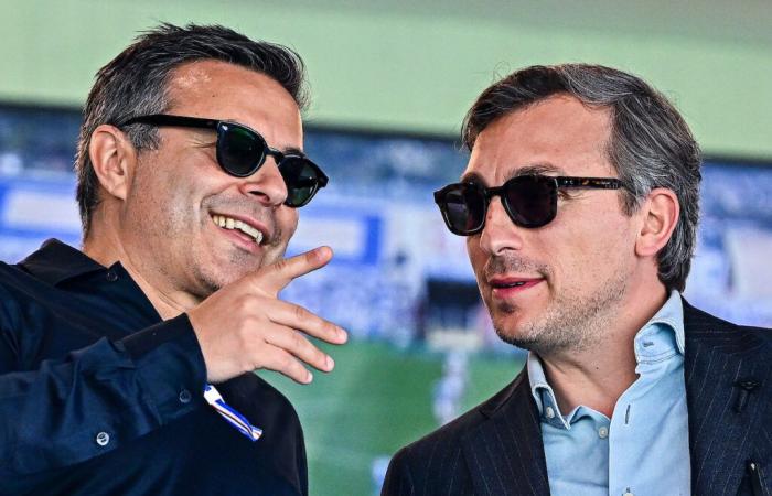 Roma-Sampdoria, Andrea Radrizzani et l’un des partenaires de Singapour à l’Olimpico aux côtés de Manfredi. La trame de fond