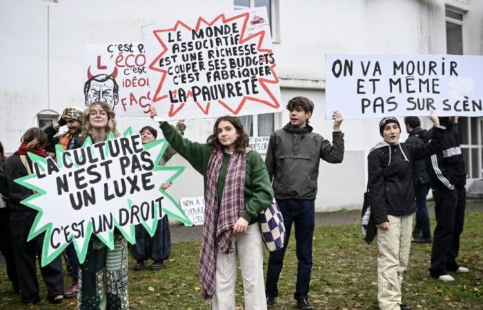 manifestation à Nantes contre les coupes drastiques voulues par le président de la région Pays de la Loire