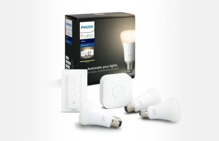 Ce pack Philips Hue de 3 ampoules connectées + pont de connexion + variateur est à 59,99€