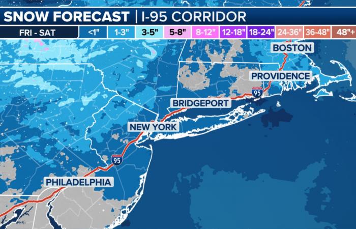 La ville de New York à Boston est confrontée à la menace de précipitations gelées ce week-end