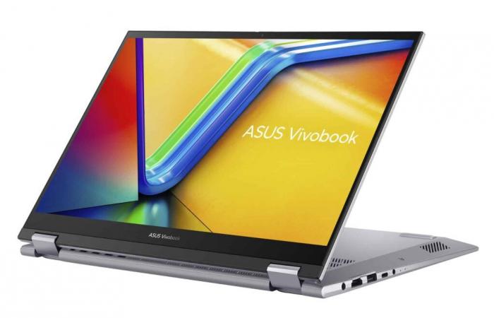 Promo 1049 € Asus VivoBook S 14 Flip TN3402YA-KN250W, PC portable 2-en-1 14″ OLED 2,8K tablette tactile Argent facile à transporter 8 heures Ryzen 7 SSD 1 To