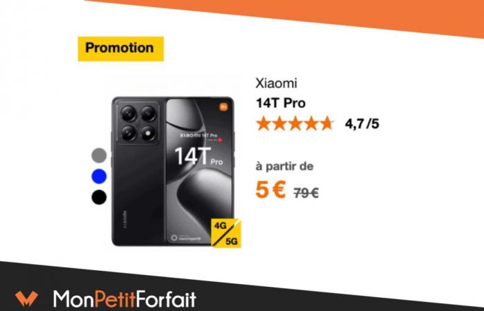 Le Xiaomi 14T Pro à partir de 5€ chez Orange avec un forfait mobile