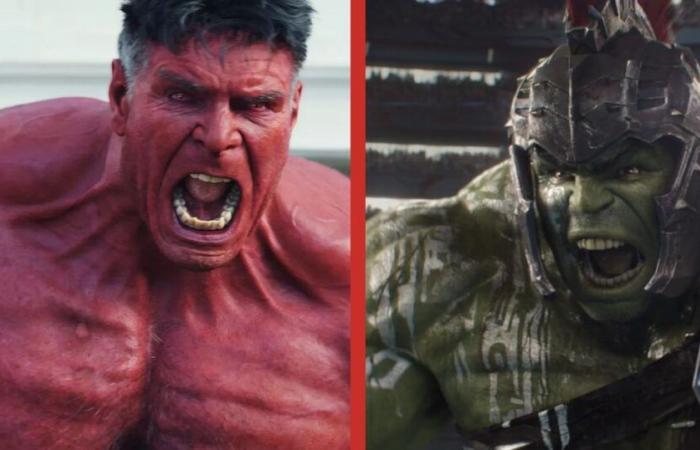 voici qui de Red Hulk et Hulk est le plus fort