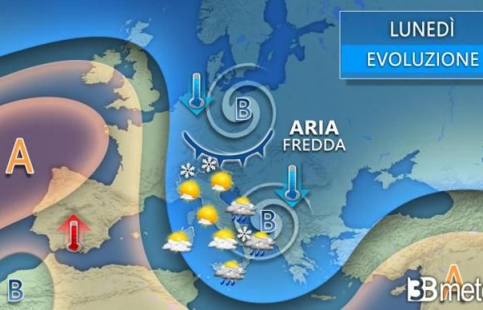 Réveillon, Noël et lendemain de Noël avec pluie, vent, froid et neige à basse altitude. Voici où « 3B Météo