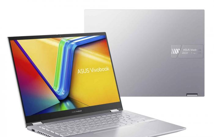 Promo 1049 € Asus VivoBook S 14 Flip TN3402YA-KN250W, PC portable 2-en-1 14″ OLED 2,8K tablette tactile Argent facile à transporter 8 heures Ryzen 7 SSD 1 To