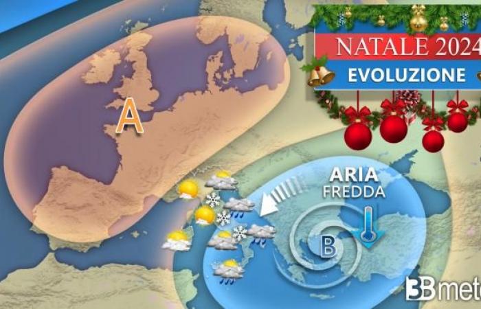 Réveillon, Noël et lendemain de Noël avec pluie, vent, froid et neige à basse altitude. Voici où « 3B Météo