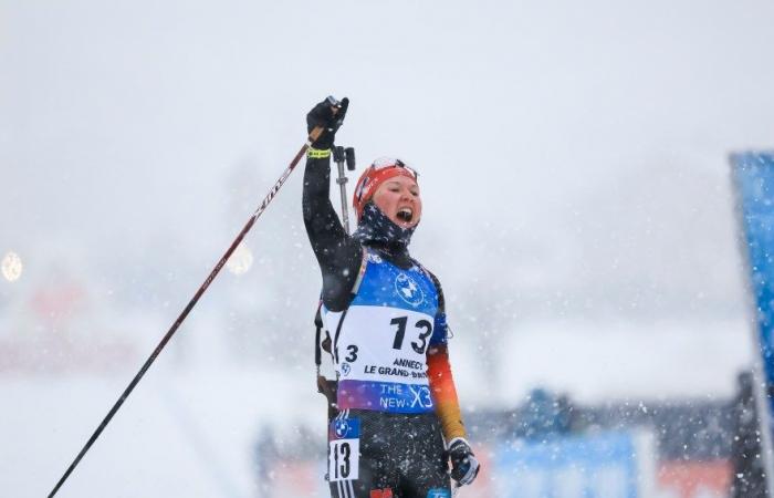 Biathlon | Le Grand-Bornand : Selina Grotian remporte pour la première fois la coupe du monde en départ groupé, Jeanne Richard battue d’un dixième pour le podium | Magazine Nordique