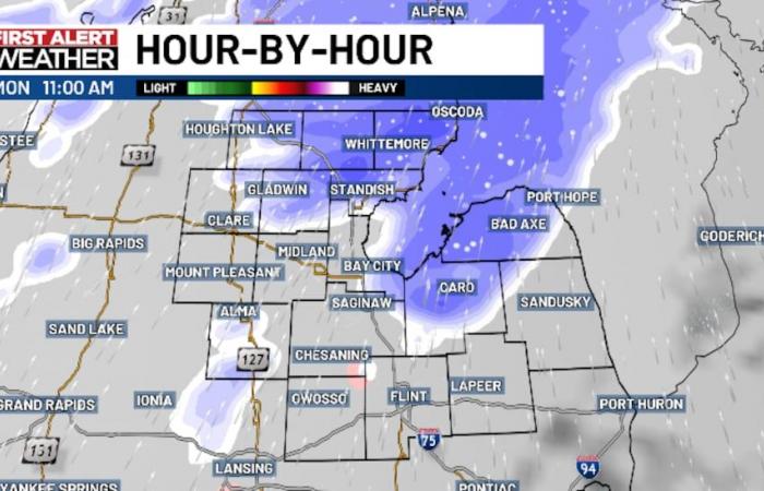 La neige revient lundi et des avis sont émis pour certaines parties du Mid-Michigan