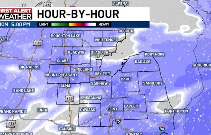 La neige revient lundi et des avis sont émis pour certaines parties du Mid-Michigan