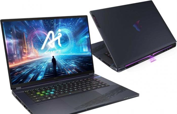 Promo 1399 € Gigabyte Aorus 16X 9KG, PC portable gaming multimédia 16 pouces 2,5K 165Hz sRGB nomade 8h Core i7-H RTX 4060 SSD 1 To Wi-Fi 7 pour jouer et créer