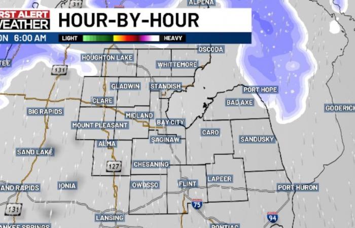 La neige revient lundi et des avis sont émis pour certaines parties du Mid-Michigan