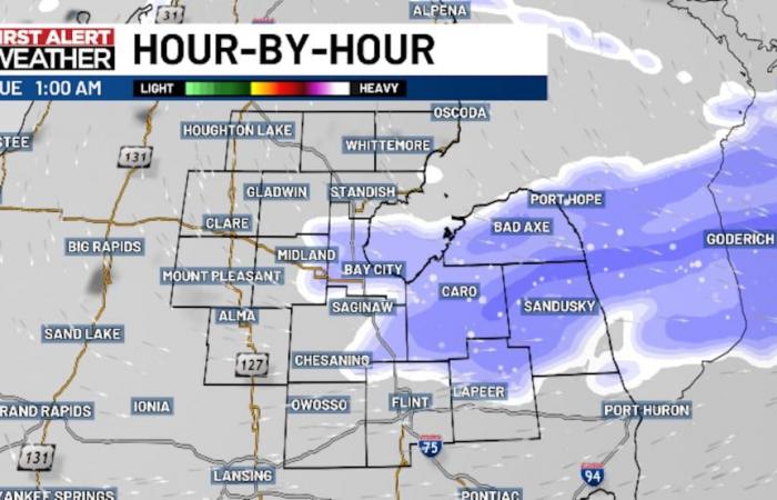 La neige revient lundi et des avis sont émis pour certaines parties du Mid-Michigan