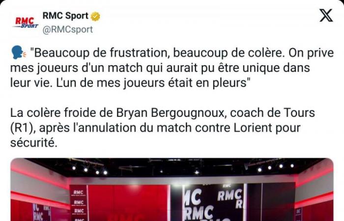 La colère froide de Bryan Bergougnoux après l’annulation de Tours-Lorient – ​​Coupe de France – 32e – Tours-Lorient