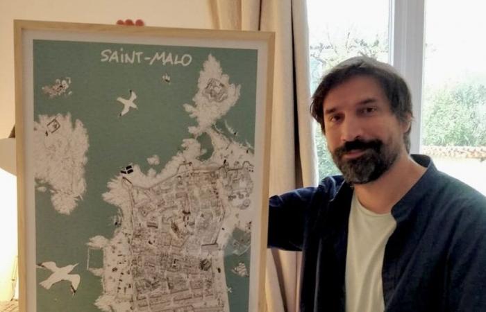 à Saint-Malo, cet artiste revisite la carte Intra-Muros