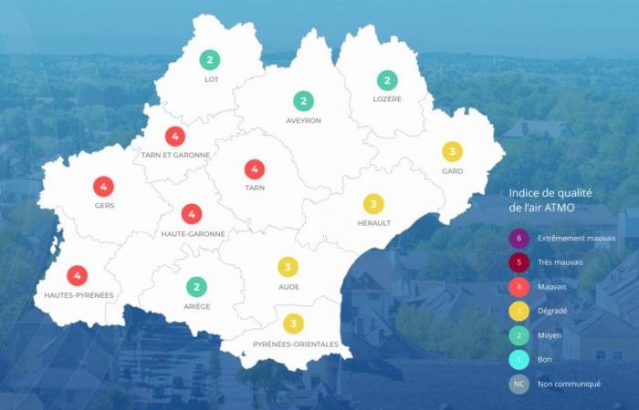 mauvaise qualité de l’air dans plusieurs départements