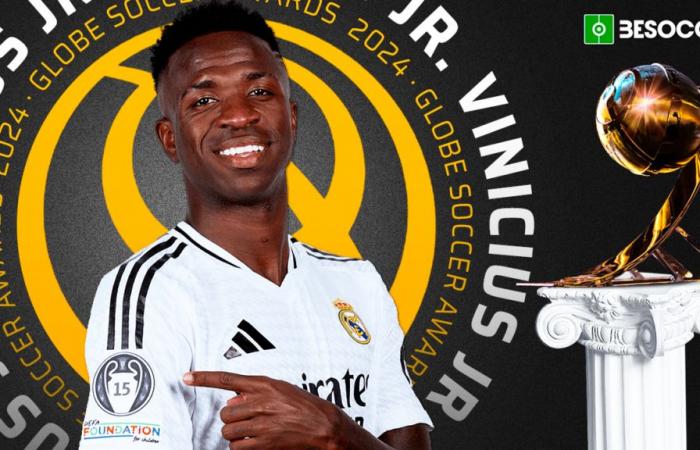 Vinicius Jr vainqueur du trophée Globe Soccer Awards