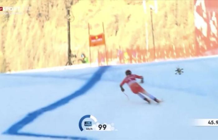 Mauvaise chute pour Caviezel à la Coupe du monde de ski à Bormio, Super-G interrompu – La vidéo