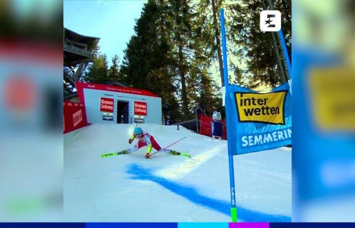 Katharina Huber se ridiculise devant son public à Semmering