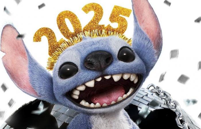 Stitch célèbre la nouvelle année 2025 sur un nouveau poster Lilo & Stitch