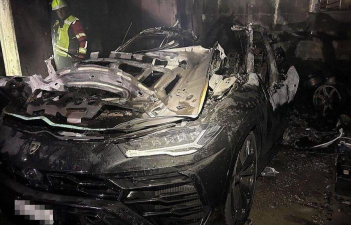 Lamborghini en feu dans un garage provoque d’importants dégâts