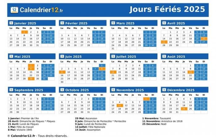 Jours fériés en 2025 avec un inconnu