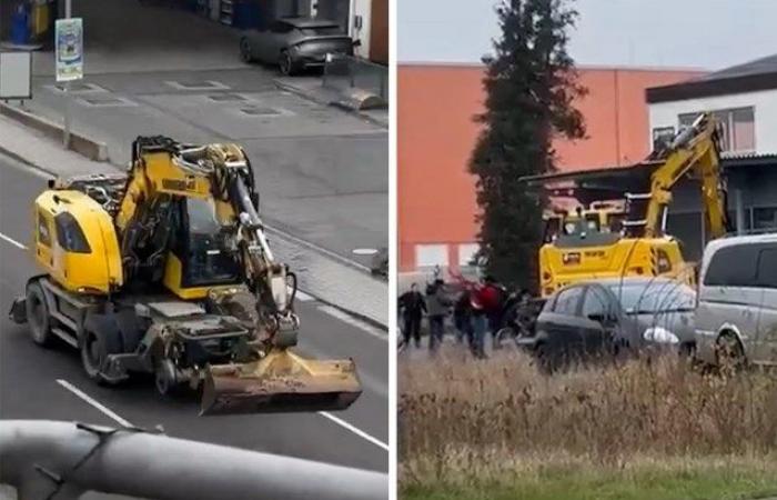 Un homme abattu après une course folle avec une excavatrice en Allemagne : trois policiers blessés