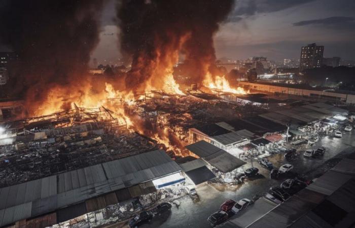 Incendie catastrophique au marché de Kantamanto à Accra