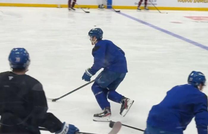 Gabriel Landeskog a patiné avec ses coéquipiers aujourd’hui