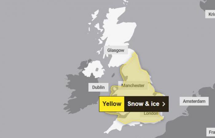 Météo au Royaume-Uni : les températures « plongent jusqu’à moins 8 °C » alors que des avertissements de neige et de verglas sont en place ce week-end