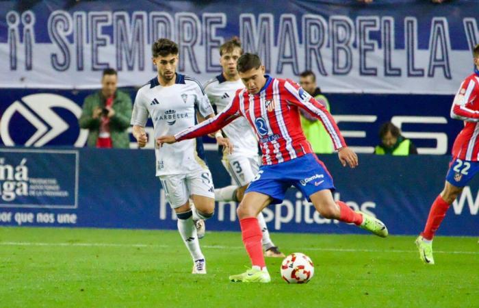 Min 64. L’Atlético de Madrid frappe le poteau grâce à Gallagher (0-1)