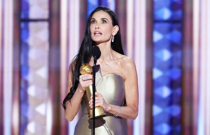 Demi Moore remporte le Golden Globe de la meilleure actrice pour une comédie ou une comédie musicale