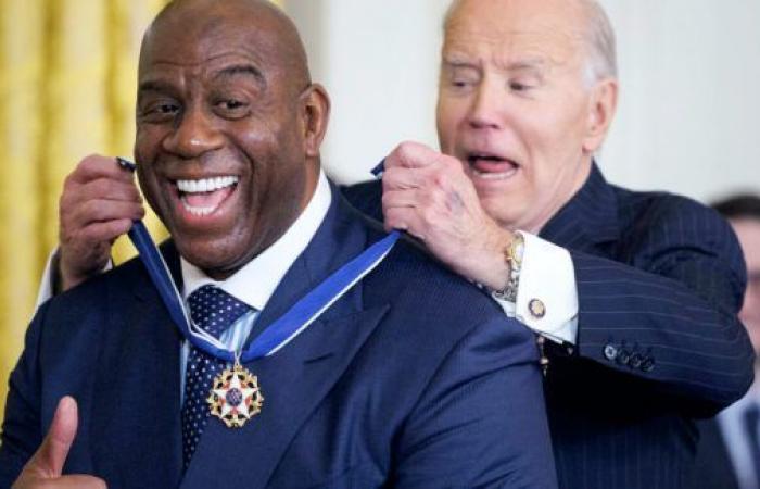 Magic Johnson reçoit la plus haute décoration civile des États-Unis • Basket USA