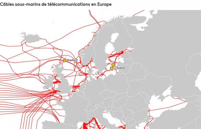 visualiser les câbles sous-marins très stratégiques en Europe, victimes de plusieurs incidents