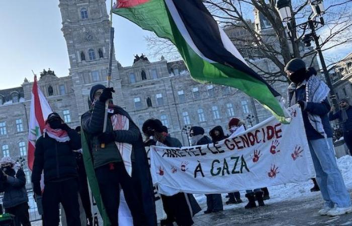 Première manifestation pro-palestinienne de l’année malgré le froid au Québec