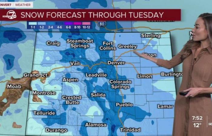 Dimanche froid à Denver, avec encore de la neige à venir de lundi soir à mardi