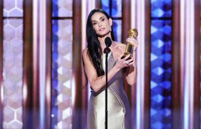 Demi Moore remporte le Golden Globe pour “The Substance”