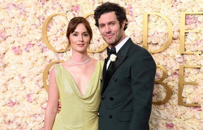 Adam Brody et Leighton Meester coordonnent leurs couleurs aux Golden Globes 2025